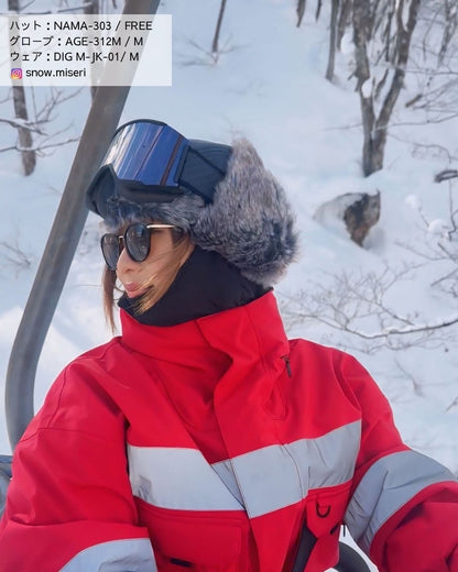 パイロットキャップ スノーボード メンズ レディース スキー 帽子 飛行帽 耳付き 耳当て 防寒 保温 雪 アウトドア namelessage/ネームレスエイジ NAMA-303
