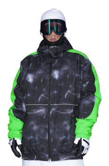 [クリアランスセール] スキーウェア ジャケット単品 メンズ 光るウェア スノーボードウェア リフレクター ルーズシルエット フリースタイル 24-25モデル PONTAPES POJ-429NW
