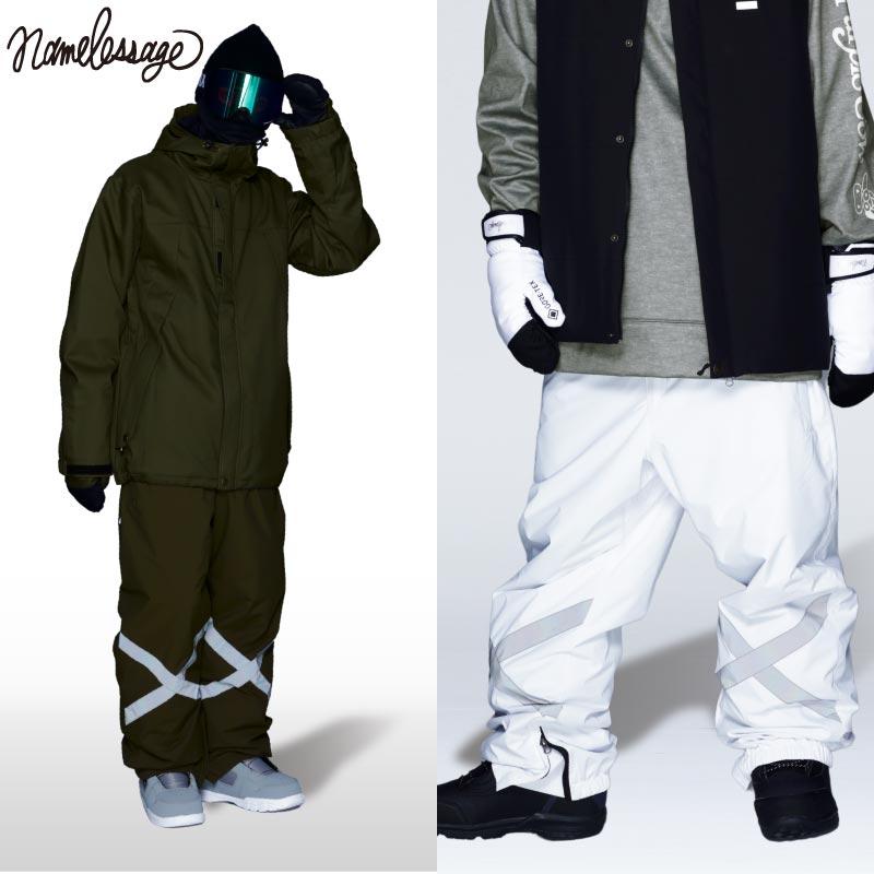[クリアランスセール] スノーボードウェア パンツ 単品 メンズ レディース リフレクター スキーウェア ジョガーパンツ スノーパンツ 光るウェア 中綿入り 撥水 防寒 23-24モデル namelessage/ネームレスエイジ age-741RN