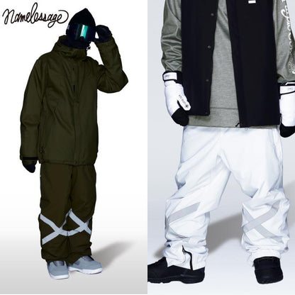 [クリアランスセール] スノーボードウェア パンツ 単品 メンズ レディース リフレクター スキーウェア ジョガーパンツ スノーパンツ 光るウェア 中綿入り 撥水 防寒 23-24モデル namelessage/ネームレスエイジ age-741RN