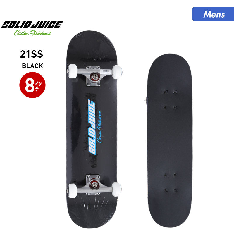 SOLID JUICE/ソリッドジュース メンズ スケートボード コンプリートデッキ BLACK 8インチ 完成品 コンプリートセット スケボー 男性用