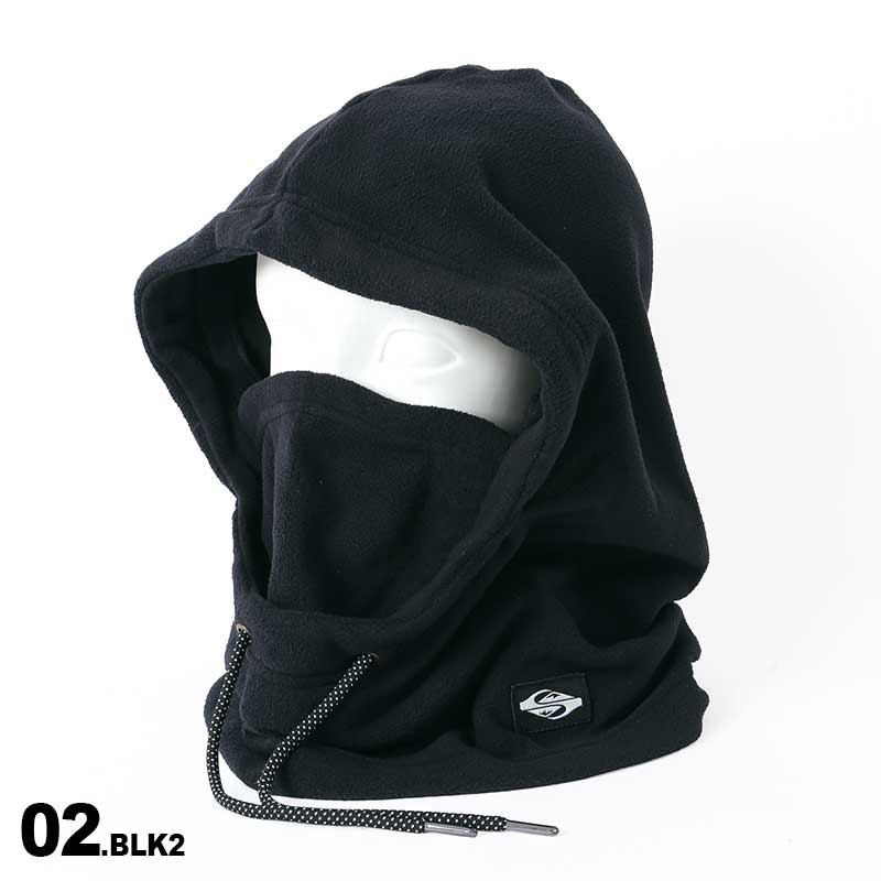 QUIKSILVER/クイックシルバー メンズ フードウォーマー  QOA233414 フード付きネックウォーマー 首元 防寒 フリース アウトドア ワンポイント スキー スノーボード スノボ ウインタースポーツ 男性用