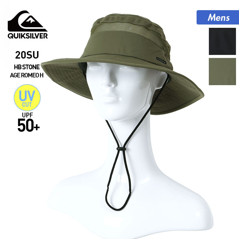 QUIKSILVER/クイックシルバー メンズ ハット 帽子 QHT202303 ぼうし サーフハット 水陸両用 アウトドアハット サファリハット UVカット UPF50+ あご紐付き 男性用