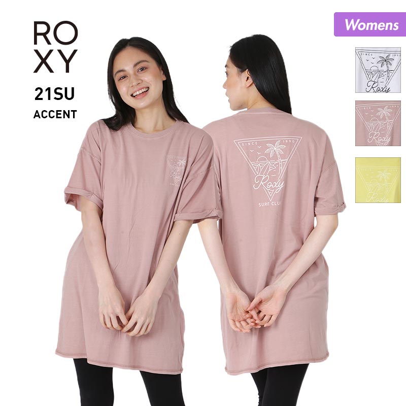 ROXY/록시 레이디스 원피스 RDR212028 롱 길이 T셔츠 티셔츠 여성용【메일편 발송 21SS16】 
