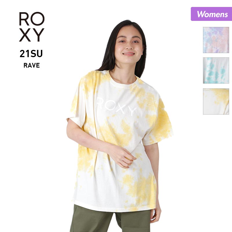ROXY Women's Short Sleeve T-shirt RST212031 T-shirt Logo Casual Tie Dye Pattern For Women [Mail Delivery 21SS16] 