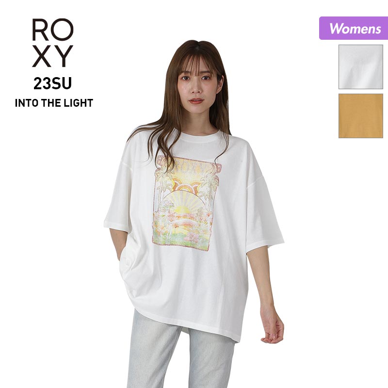 ROXY Women's Short Sleeve T-shirt RST232028 T-shirt Tops Logo Drop Shoulder For Women [Mail Delivery 23SS-09] 