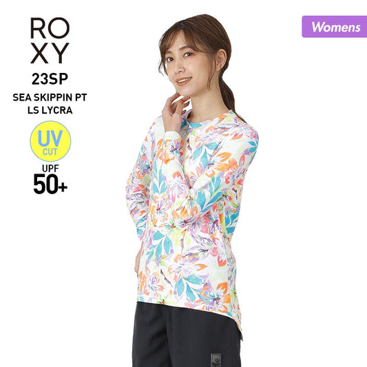 ROXY Women's Long Sleeve Rash Guard GRJWR03033 Cover Up Long Length Body Cover UV Cut UPF50+ UV Protection Beach Sea Bathing Pool For Women [Mail Delivery 23SS-03] 