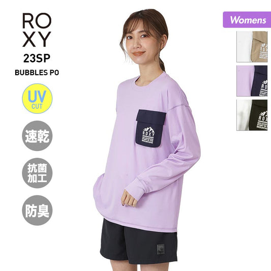 ROXY Women's Long Sleeve Rash Guard RLY231821 T-shirt Type Quick Drying Antibacterial Deodorizing UV Cut Ultraviolet Protection Beach Sea Bathing Pool For Women [Mail Delivery 23SS-03] 