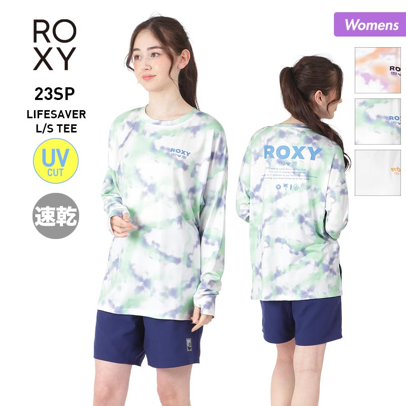 ROXY Women's Long Sleeve Rash Guard RLY231042 T-shirt Type T-shirt Quick-drying UV Cut Swimsuit Mizugi UV Cut Beach Sea Bathing Pool For Women [Mail Delivery 23SS-04] 