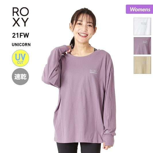 ROXY/록시 레이디스 긴소매 T셔츠 RLT214517 티셔츠 백 슬릿 UV컷 속건 롱 길이 여성용 