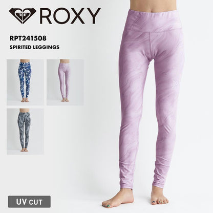 ROXY/ロキシー レディース レギンス SPIRITED LEGGINGS 2024 SPRING FITNESS RPT241508 水陸両用 速乾 UVカット 無地 紫外線対策 海 日焼け止め対策 紫外線対策 ブランド 柄物 女性用