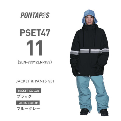 Pullover Top and Bottom Set Snowboard Wear Men's Women's PONTAPES PSET-45
