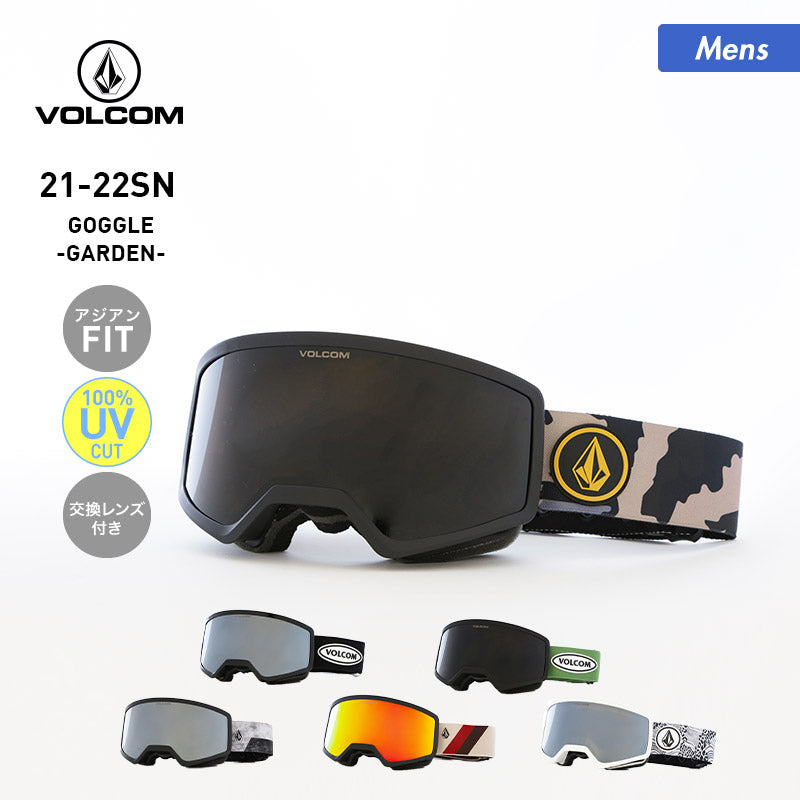 VOLCOM Men's Snowboarding Goggles Stoney_BL Snow Goggles UV Cut Snow Goggles Ski Goggles Asian Fit Flat Lens with Nighter Lens for Men 