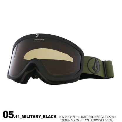 VOLCOM/ボルコム メンズ スノーゴーグル VG56231メガネ対応ヘルメット対応替えレンズスキーウインタースポーツ保護スノボゴーグルUVカット男性用