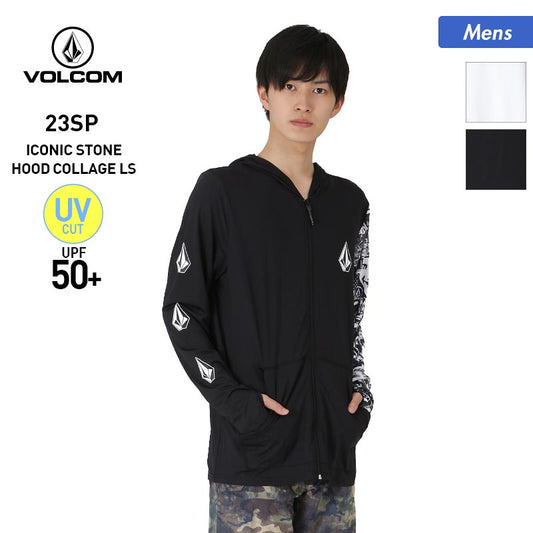 VOLCOM Men's Long Sleeve Rashguard Parka A9312203 Rush Parka Zip Up UV Cut Quick Dry Logo Swimsuit Mizugi Beach Swimming Pool For Men 