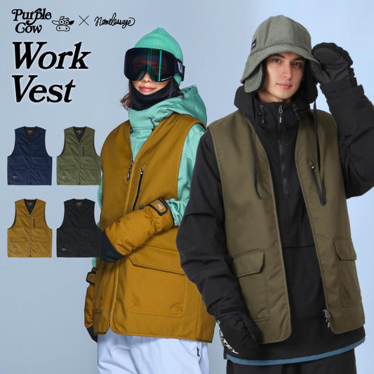 Oversize work vest snowboard wear men's women's namelessage age-810 