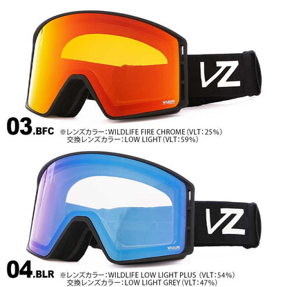 VONZIPPER/ボンジッパー メンズ＆レディース フレーム平面レンズゴーグル  BD21M-700 スノーボード スキー ウインタースポーツ 保護 スノボゴーグル UVカット 交換レンズ付 男性用 女性用