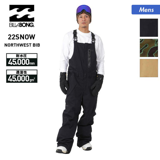 BILLABONG Men's Snowboard Wear Bib Pants BC01M-700 Snow Wear Snowboard Wear Snow Pants Overalls for Men 
