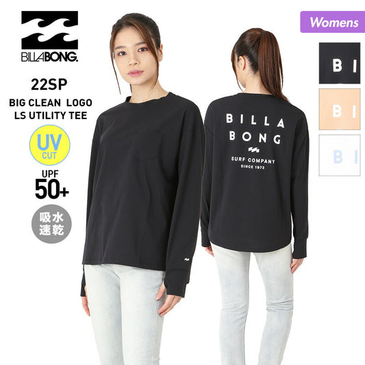 BILLABONG Women's Long-sleeved T-shirt BC013-856 Nagasode T-shirt Tops UV Cut UPF50+ Water Absorbent Quick Dry For Women [Mail Delivery_22SS08] 