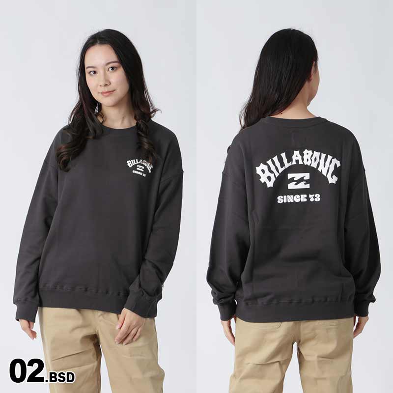 BILLABONG/ビラボン レディース トレーナー BD014-029 長袖 スウェット 上 ロゴ 女性用