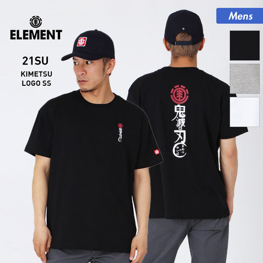 【SALE】 ELEMENT/エレメント メンズ 半袖 Tシャツ 鬼滅の刃 ロゴ BB022-291 ティーシャツ カジュアル プリント クルーネック トップス 男性用