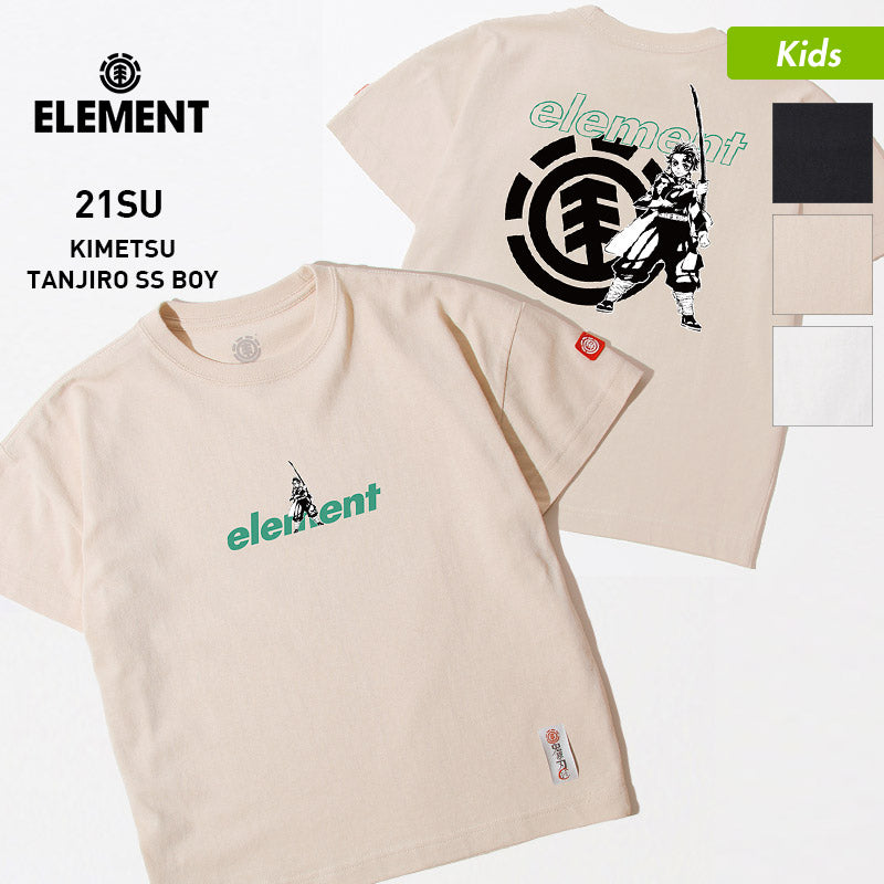 ELEMENT/Element Kids Short Sleeve T-shirt Demon Blade Collaboration Model BB026-294 T-shirt Logo Tanjiro Kamado Junior For Children For Boys For Girls 