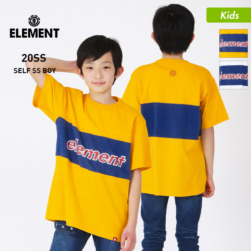 ELEMENT/Element Kids Short Sleeve T-shirt BA025-305 T-shirt Tops Crew Neck Logo Junior For Children For Children For Boys For Girls 