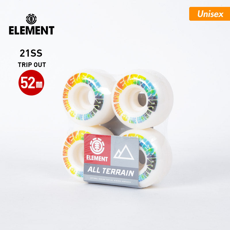 ELEMENT/エレメント メンズ＆レディース ウィール 4個セット BB027-303 サイズ52mm 硬さ99A スケートボード スケボー タイヤ 男性用 女性用