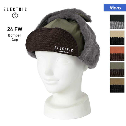 ELECTRIC/エレクトリック メンズ ボンバーキャップ  E24F22 耳当て付 ボア 帽子 防寒 スキー スノーボード スノボ 男性用【メール便発送 23FW-05】