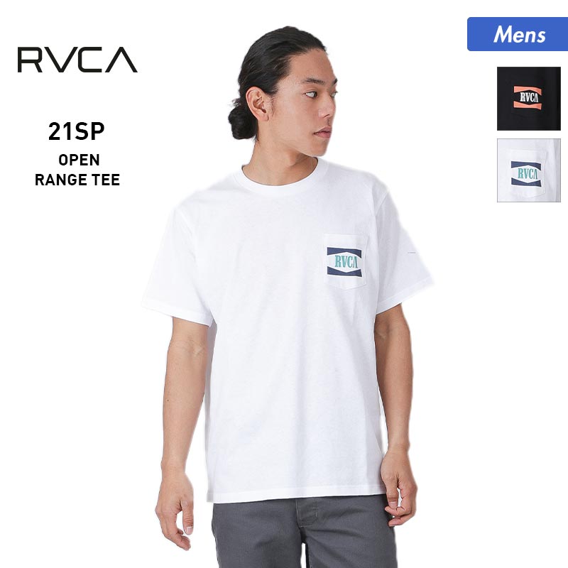 RVCA Men's Short Sleeve T-shirt BB041-204 Tee Shirt Crew Neck Tops Back Logo Black Black White White For Men 