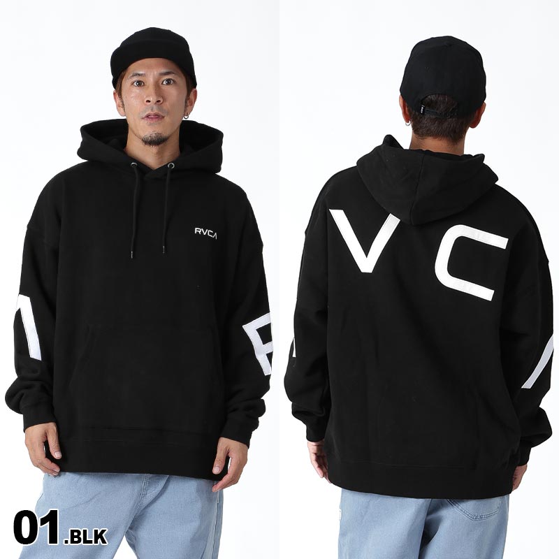 素材新品 RVCA XL フェイク ルーカ スウェット プルオーバー パーカー