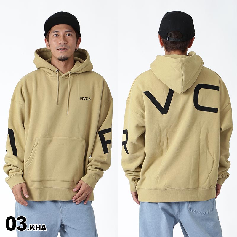 素材新品 RVCA XL フェイク ルーカ スウェット プルオーバー パーカー