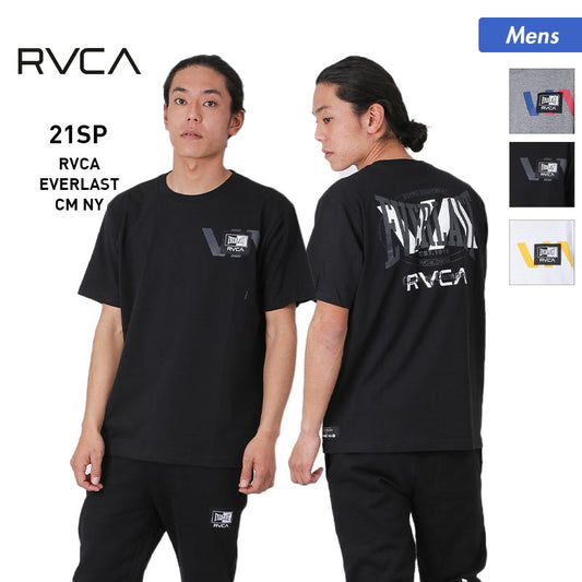 RVCA/루카 맨즈 반소매 T셔츠 BB041-229 티셔츠 크루넥 탑스 로고 블랙 블랙 화이트 화이트 화이트 EVERLAST 남성용 