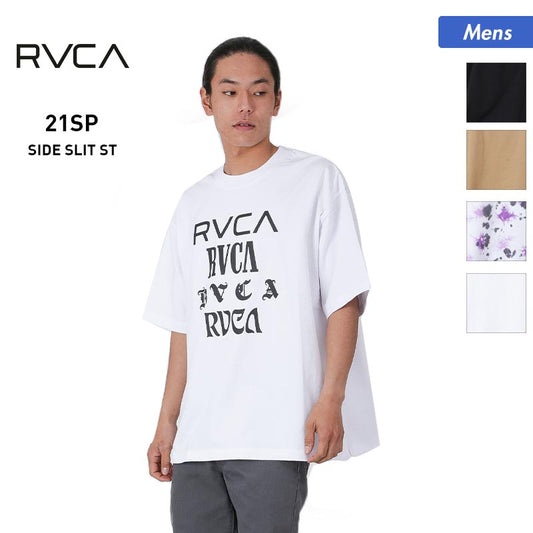 RVCA/루카 맨즈 반소매 T셔츠 BB041-206 티셔츠 크루넥 탑스 로고 블랙 블랙 화이트 화이트 화이트 남성용 