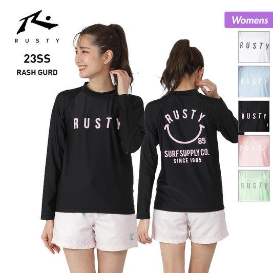 RUSTY Women's Long Sleeve Rashguard T-shirt 923480 T-shirt Rush T-shirt UV Cut Swimsuit Pool Sea Bathing Beach For Women [Mail Delivery 23SS-07] 