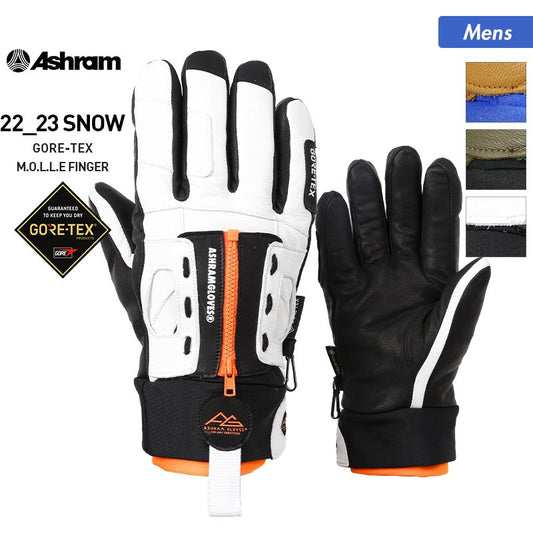 ASHRAM Men's GORE-TEX Snowboarding Gloves 5 Fingers ASRM22W08 