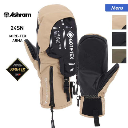 ASHRAM/アシュラム メンズ GORE-TEX ミトンスノーグローブ ARMAスノーボードスキーゴアテックス防寒手袋手ぶくろポーチ付男性用