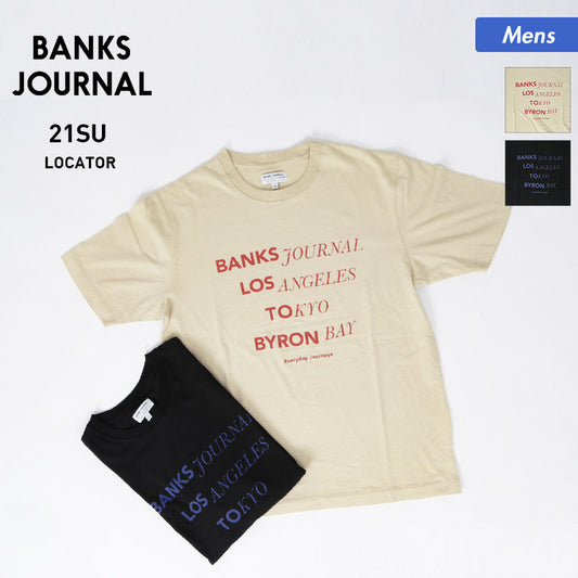 BANKS JOURNAL/뱅크스 저널 맨즈 반소매 T셔츠 ATS0618 티셔츠 크루넥 캐주얼 로고 무늬 남성용【메일편 발송 21SS16】 
