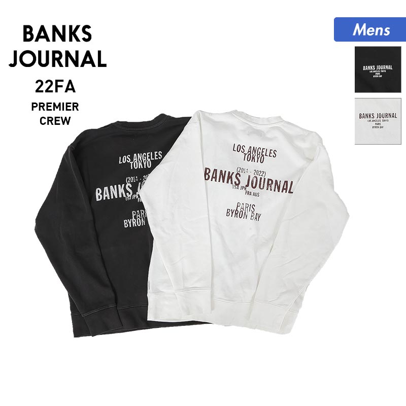 BANKS JOURNAL/뱅크스 저널 맨즈 트레이너 ASMU1024 풀오버 로고 긴소매 스웨트 남성용 