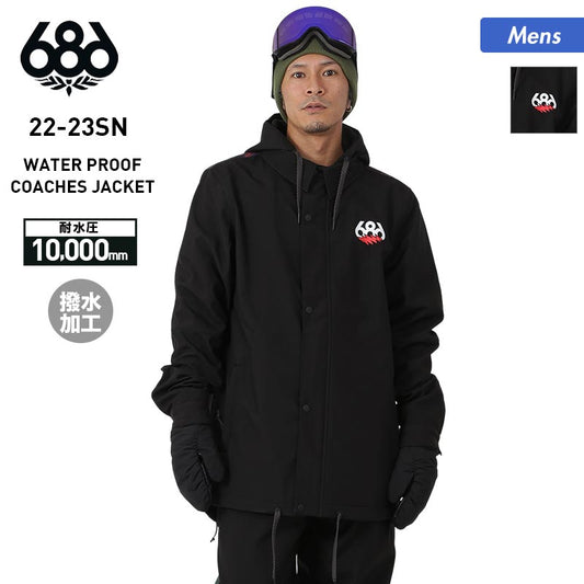 686/Six Eight Six Men's Snowboard Wear Jacket M2WCST01_Gra Coach Jacket Hooded Snow Wear Ski Wear Snowboard Wear Snow Jacket Back Print For Men 