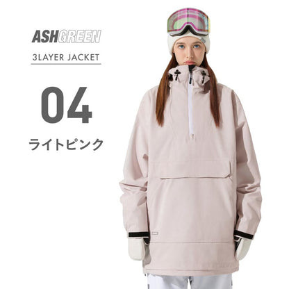ASHGREEN/アッシュグリーン メンズ＆レディース 3レイヤーアノラックジャケット AGJ3L-2102 スノージャケット スノーボード スキー スノボ 防寒 上 男性用 女性用
